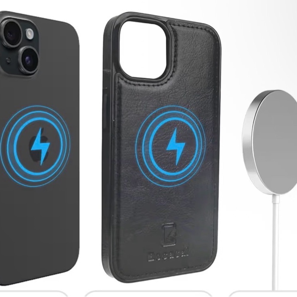 Black Magnetic IPhone 14 Mag Safe Detachable Wallet Phone Case - Picture 3 of 3
